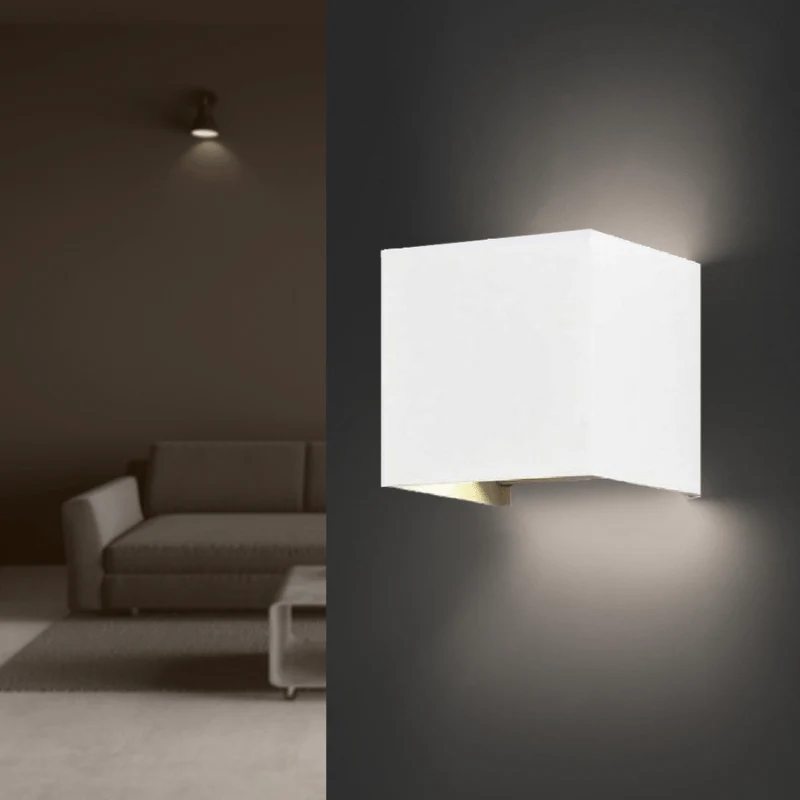 Applique Murale Blanche LED 6W IP54 Carré Optonica