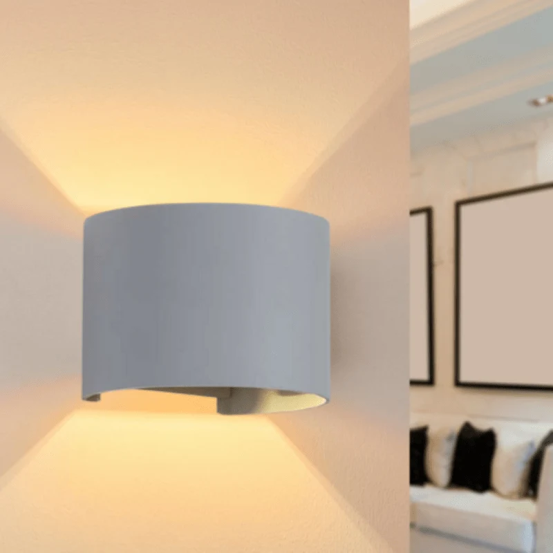 Applique Murale Grise LED 6W IP54 Arrondie Optonica