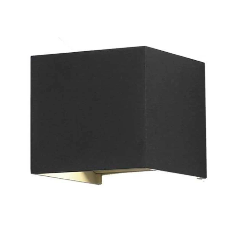 Applique Murale Noire Design LED 6W IP54 Carré Optonica