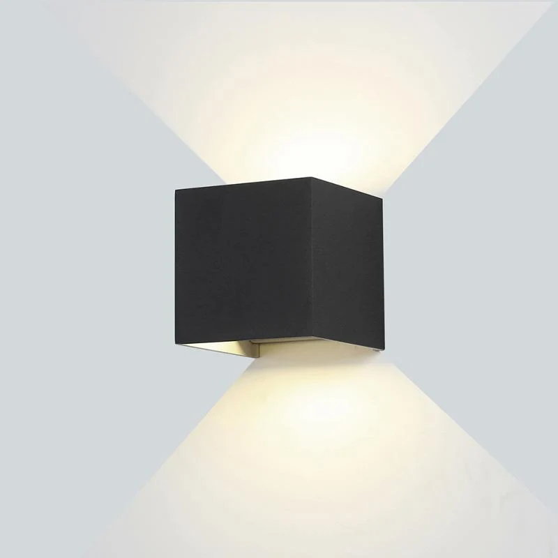 Applique Murale Noire Design LED 6W IP54 Carré Optonica