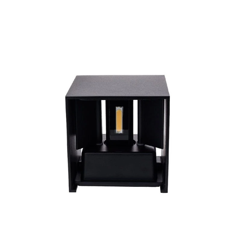 Applique Murale Noire Design LED 6W IP54 Carré Optonica