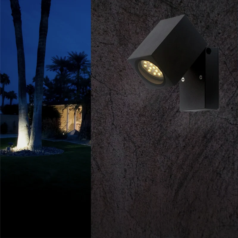 Applique Murale Noire LED IP44 Orientable pour ampoule GU10 Optonica
