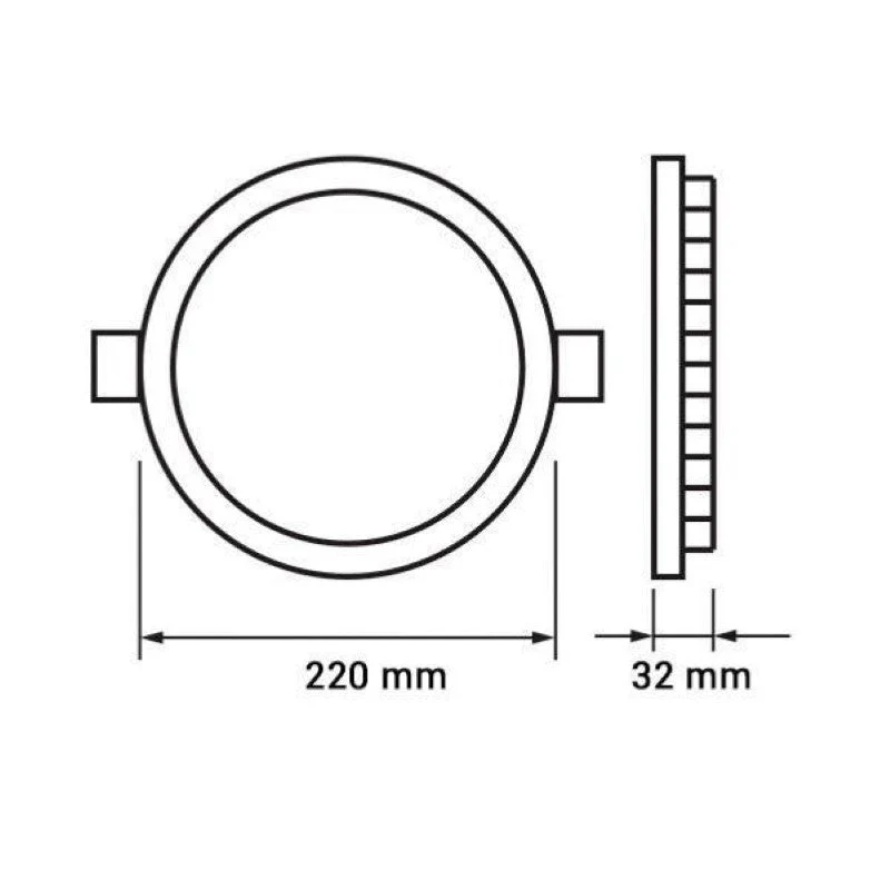 Spot LED Rond Extra Plat 20W Ø220mm Dimmable Température Variable - 3000K/4000K/6500K Optonica