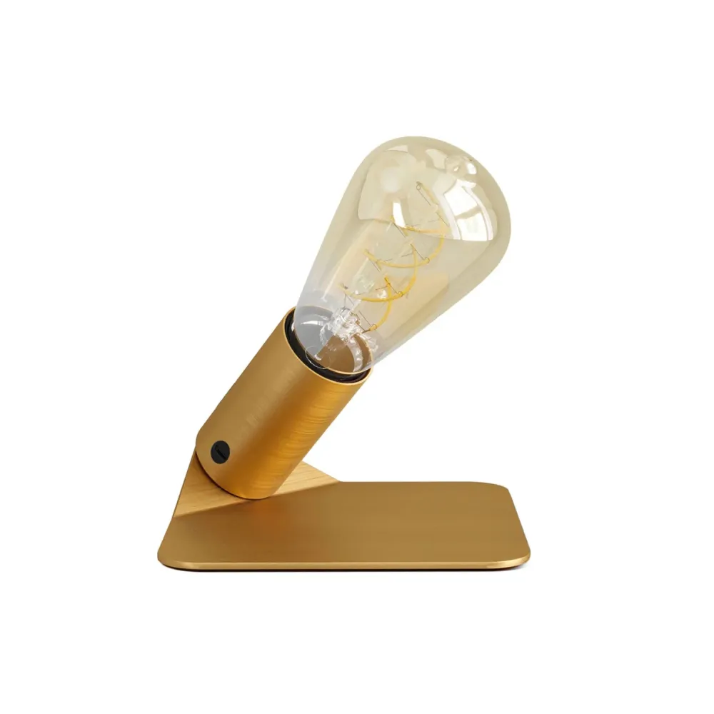 OUI ! Lampe de table 5V avec ampoule ST64 et base métallique - Bronze satiné