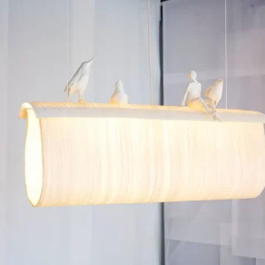 Suspension sculptural light "Point d'équilibre" 1m10 papier a etre