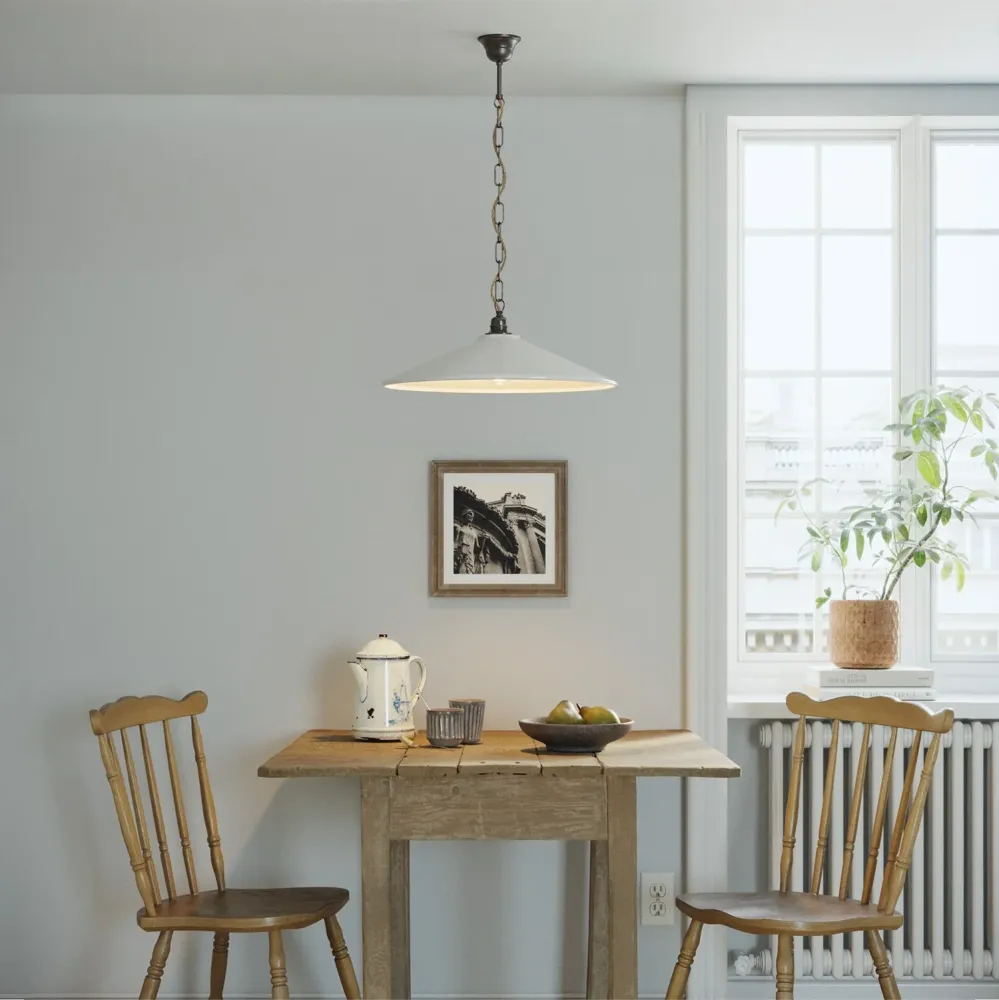 Pavillon vintage en fer avec anneau de pression et vis - Ø 90 mm