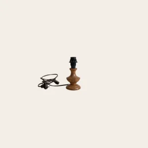 Petit pied de lampe vintage en bois tourné