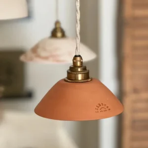 Petite lampe conique - Terracotta - Suspension ou baladeuse
