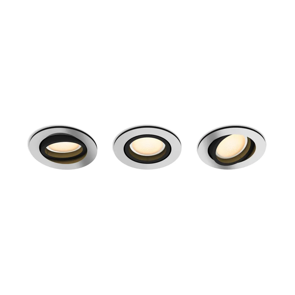 Philips Hue Empotrable Milliskin plata White Ambiance 5W 871951434282800 (3 uds) 350lm