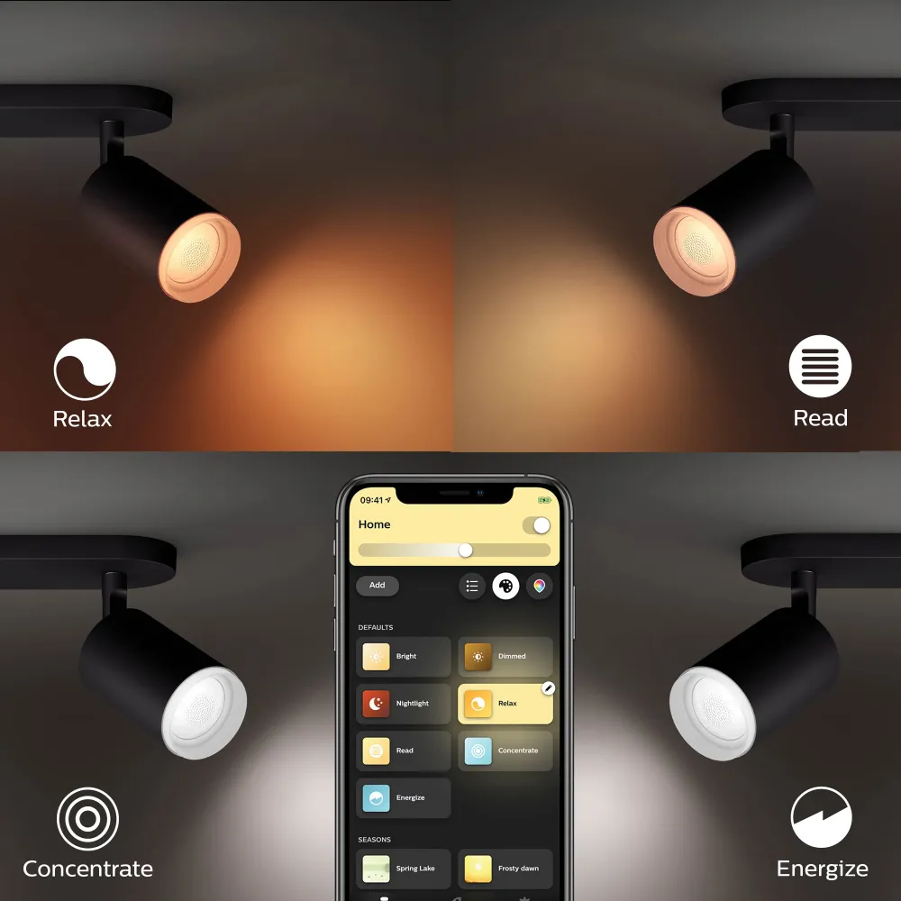 Philips Hue White and Color Ambiance Foco Fugato negro RGBW 6W 5063430P7 350lm