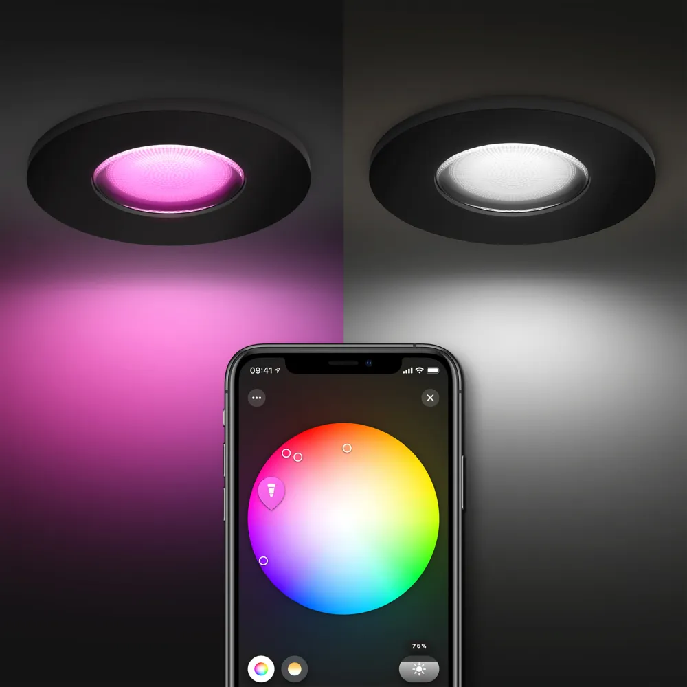 Philips Hue White and Color Ambiance Foco Xamento negro RGBW 4,2W IP44 (3 uds) 8720169320895