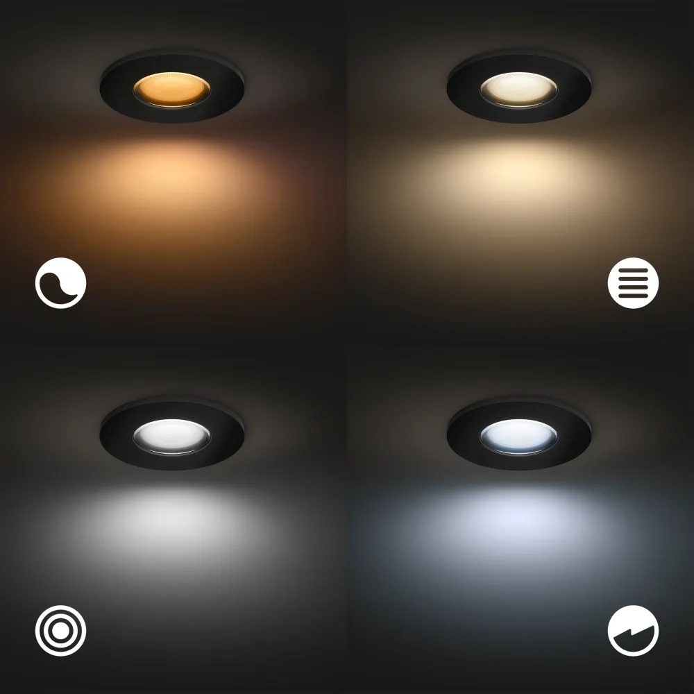 Philips Hue White and Color Ambiance Foco Xamento negro RGBW 4,2W IP44 (3 uds) 8720169320895