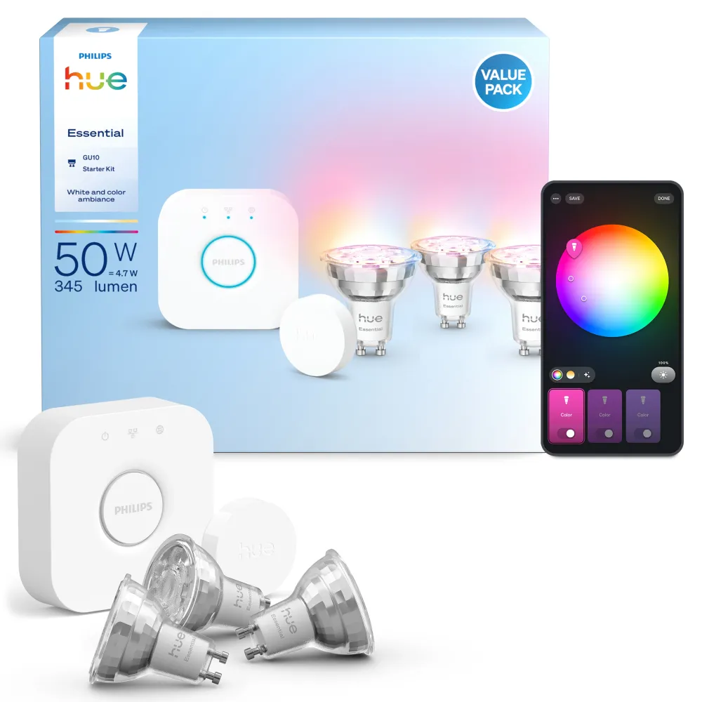Philips Hue White and Color Ambiance Kit de inicio Essential blanco RGBW 3W (5 uds) 8721103103734