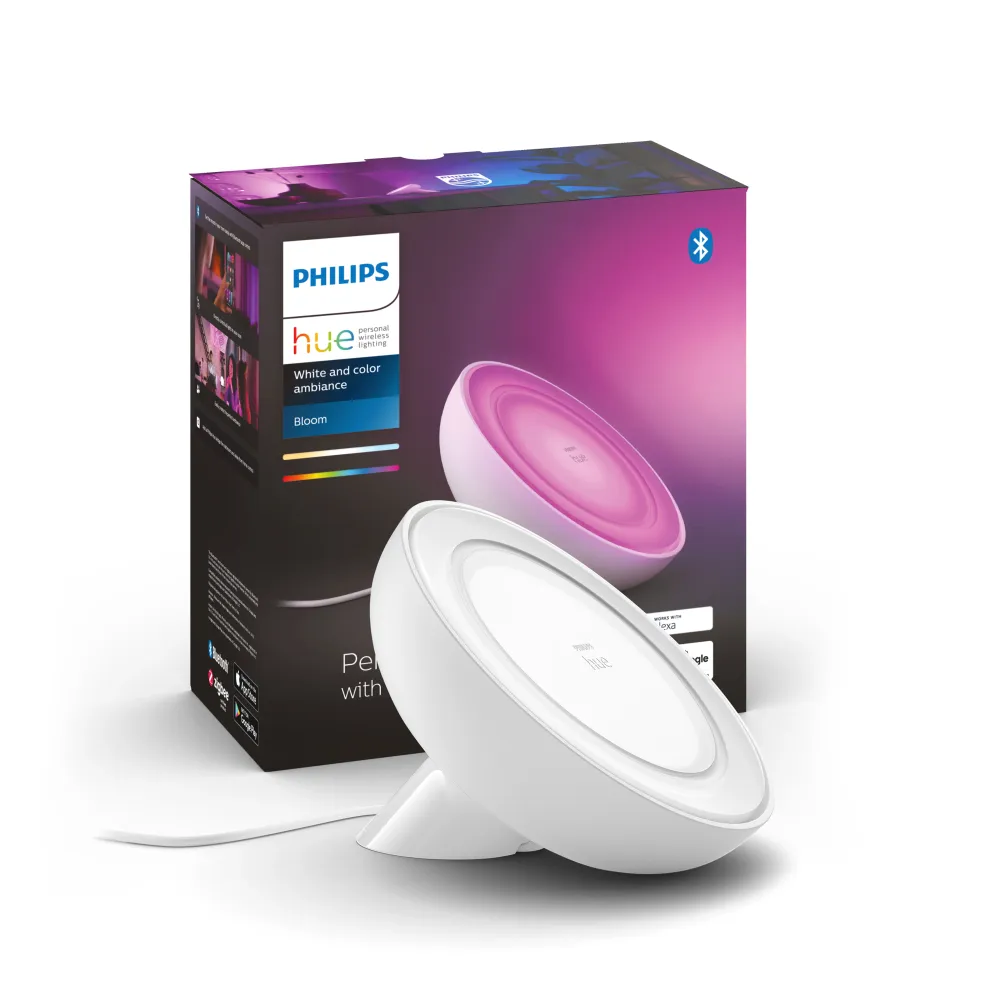 Philips Hue White and Color Ambiance Lámpara de mesa Bloom blanco RGBW 7W 500lm 77098300