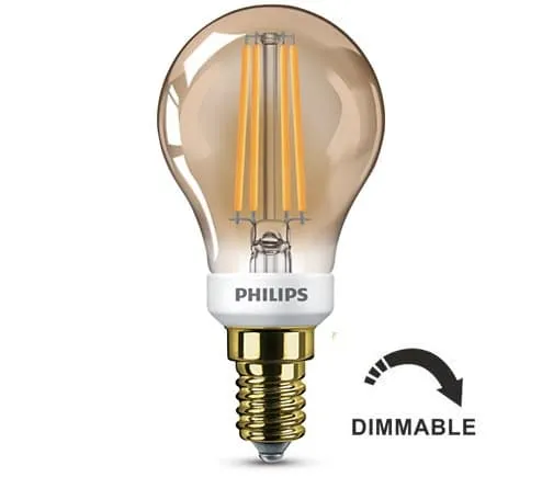 Philips Spherical LED Bulb 5W dimmable E14 Vintage 81415400