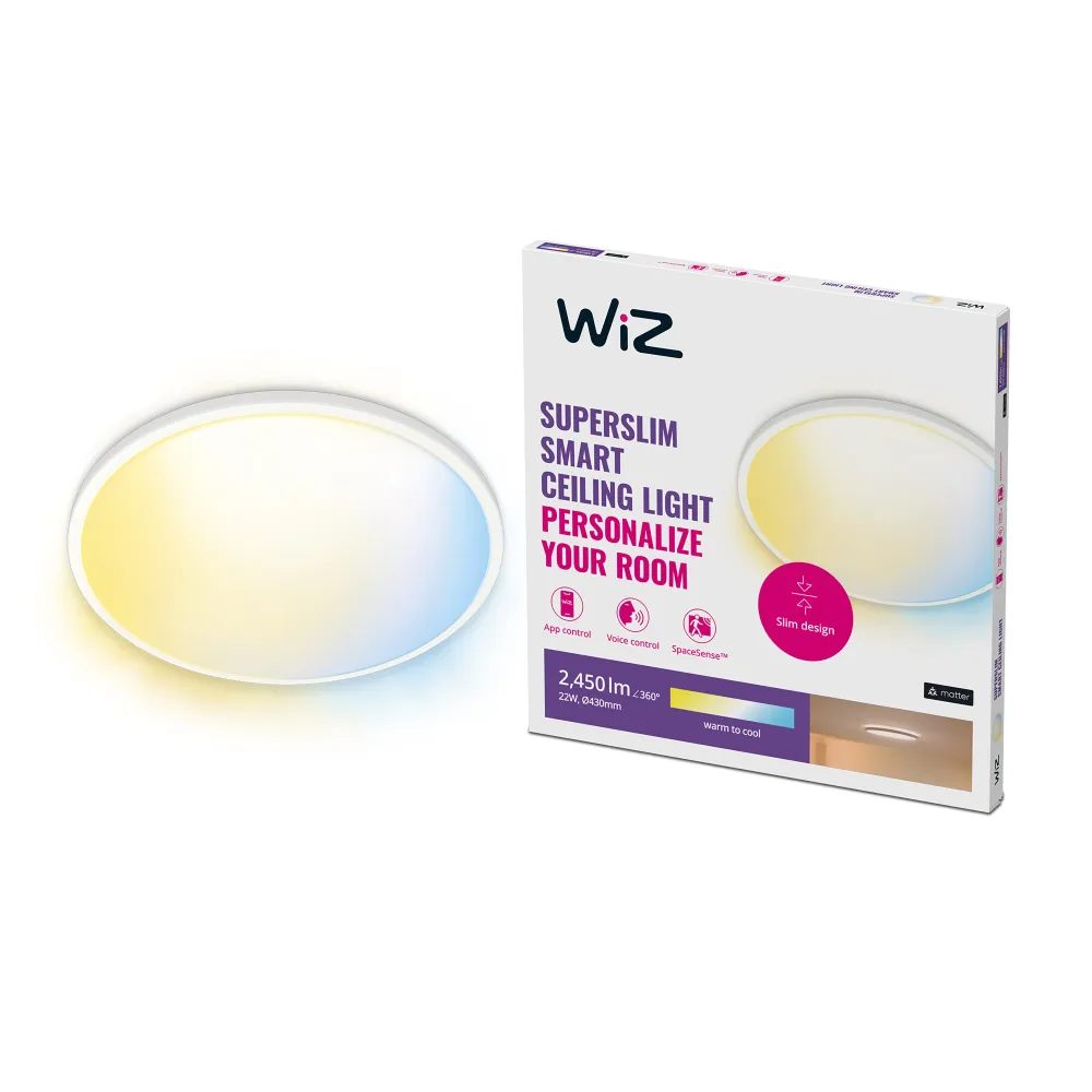 WiZ Plafón SuperSlim 22W 2450lm 55493100 Philips