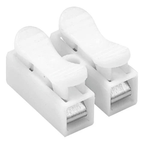 Pince à 2 pôles pour lustre sans vis 0,75 mm2 -2,5 mm2 blanc pour luminaires