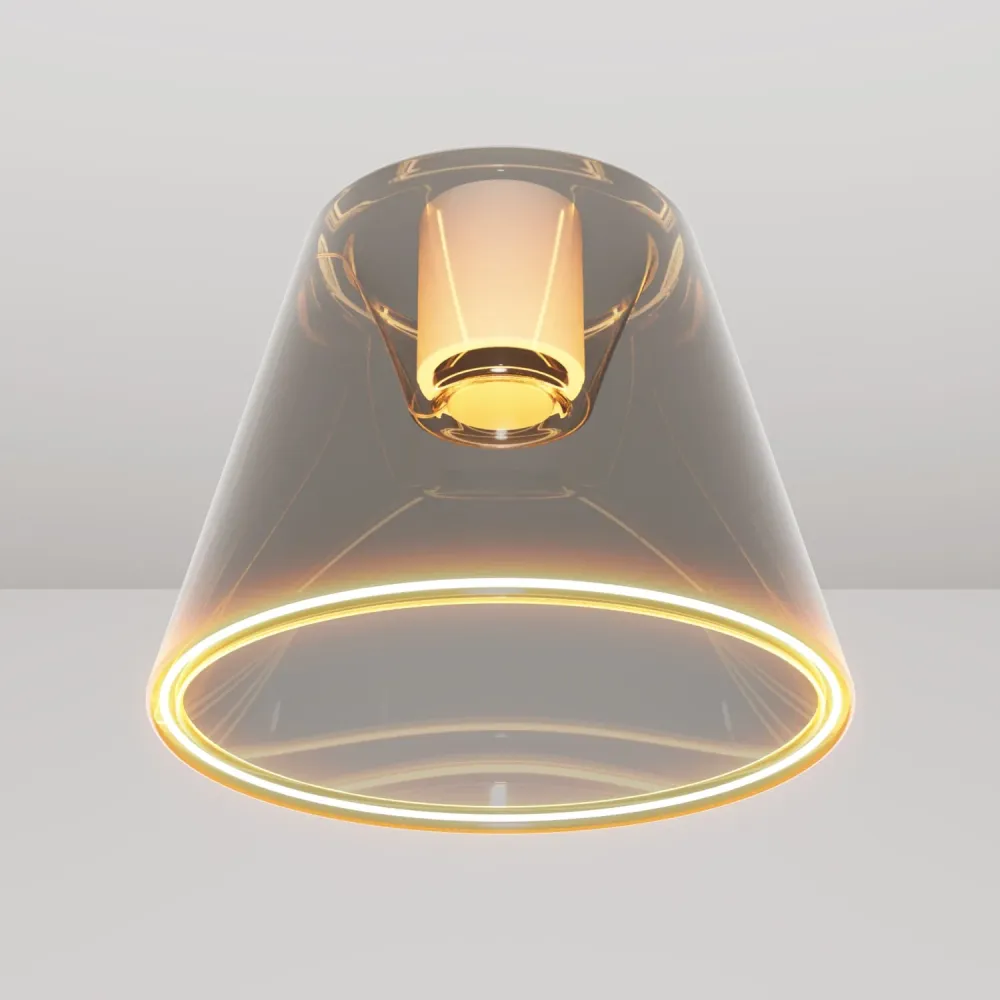 Plafonnier design avec ampoule Ghost en cône smoky - Blanc