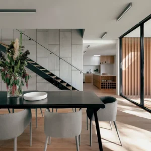 Plafonnier Hanok noir L120 4000k Mantra 7946