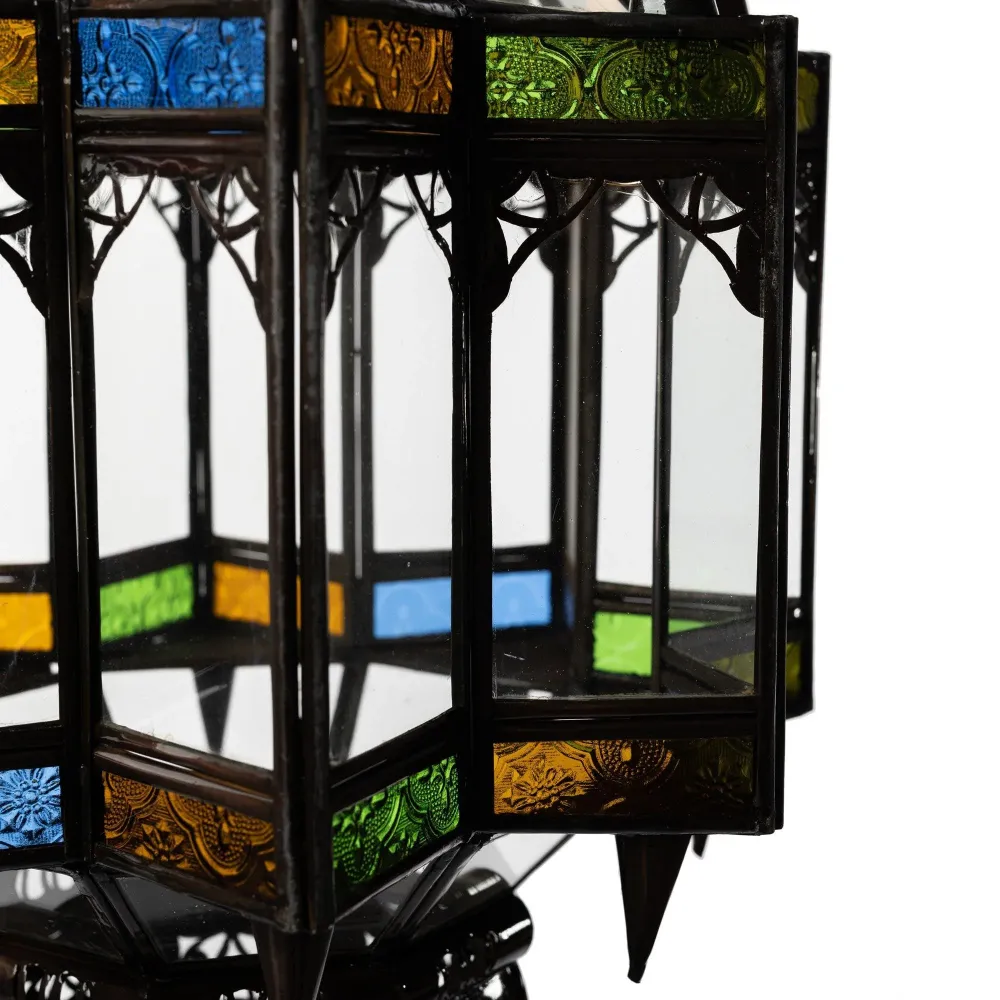 Plafonnier marocain en verre et fer forgé Asad