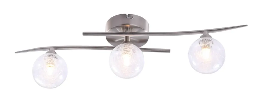 Plafonnier Snow nickel satiné 3 lumières LD 1049-3SC