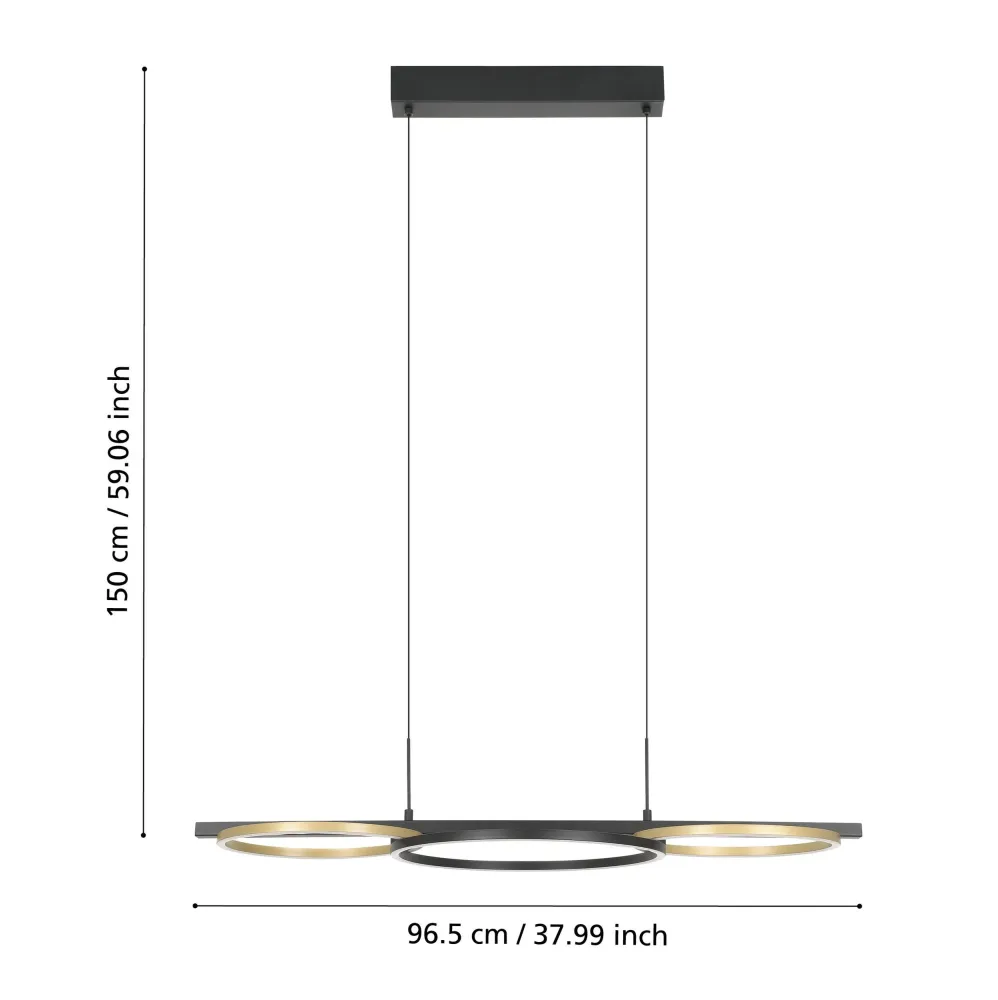 Plafonnier suspendu moderne Eglo Lanacera led 390087