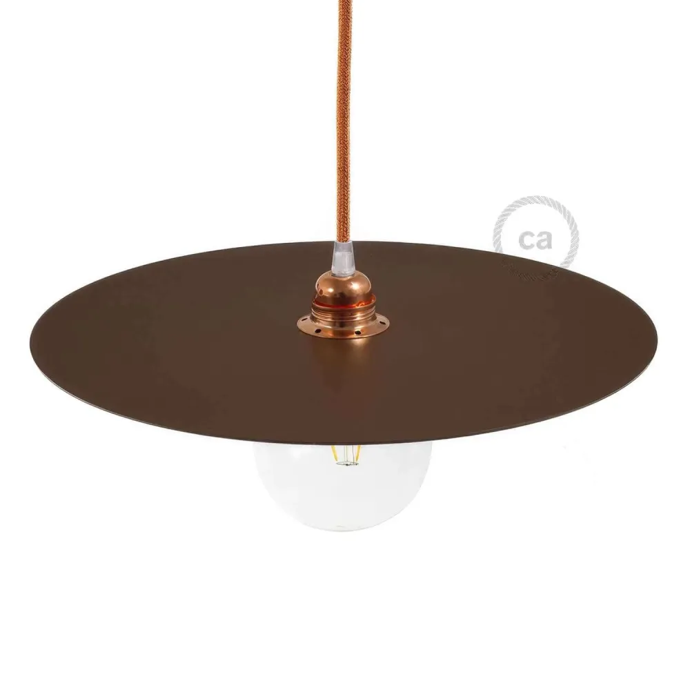 Plat Ellepì oversize en fer peint pour suspensions, diamètre 40 cm - Made Italy - Effet corten