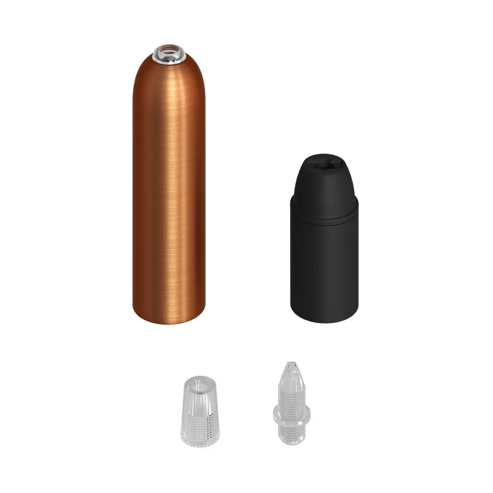 P-Light, kit douille métallique UL E12 avec serre-câble intégré - Cuivre brossé
