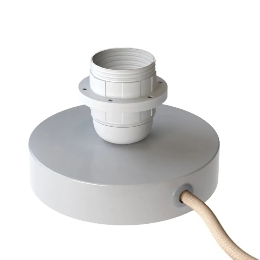 Posaluce pour abat-jour - Lampe de table en métal et fiche UK - Blanc brillant
