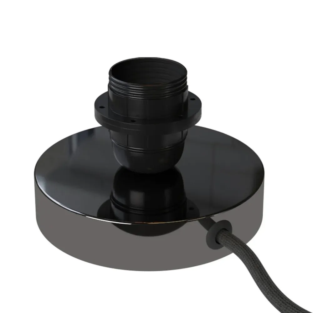 Posaluce pour abat-jour - Lampe de table en métal - Noir perle