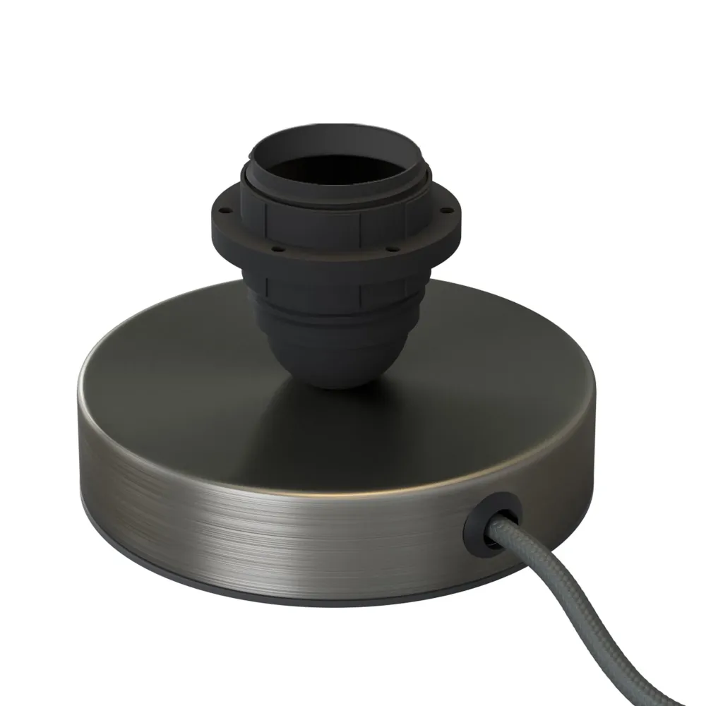 Posaluce pour abat-jour - Lampe de table en métal et fiche UK - Titane satiné