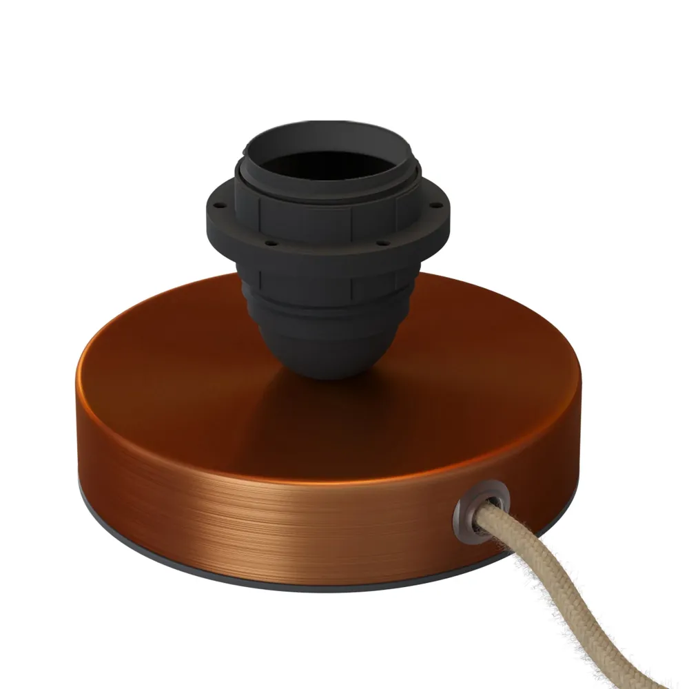 Posaluce pour abat-jour - Lampe de table en métal avec fiche UK - Cuivre satiné
