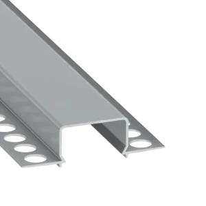 Profilé en aluminium anodisé argent KIMERA « HORST » avec diffuseur opale, capuchons et clips de fixation 2,02 m