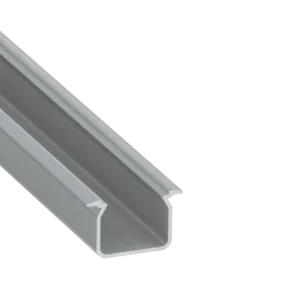 Profilé en aluminium anodisé argent KIMERA « UHRE » avec diffuseur opale, capuchons et clips de fixation 2,02 m