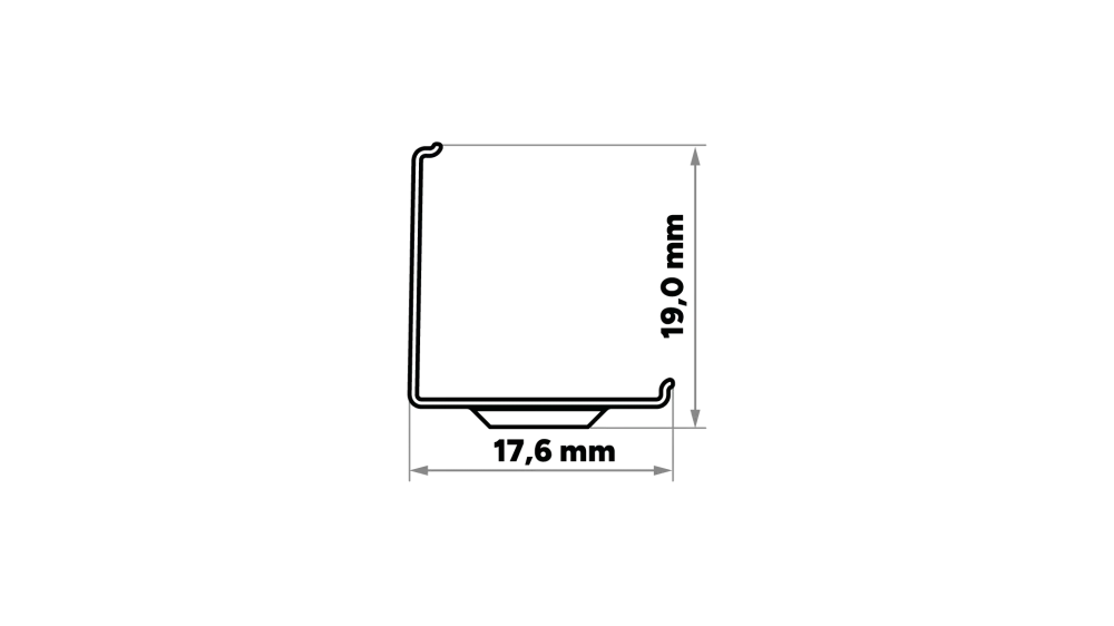 Profilé en aluminium anodisé noir KIMERA « ARRE » avec diffuseur opale, capuchons et clips de fixation 2,02 m
