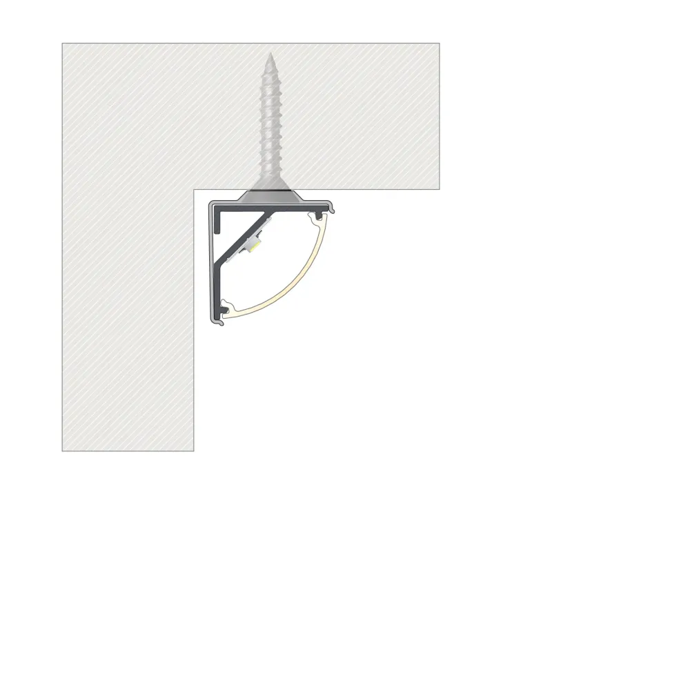 Profilé en aluminium anodisé noir KIMERA « ARRE » avec diffuseur opale, capuchons et clips de fixation 2,02 m