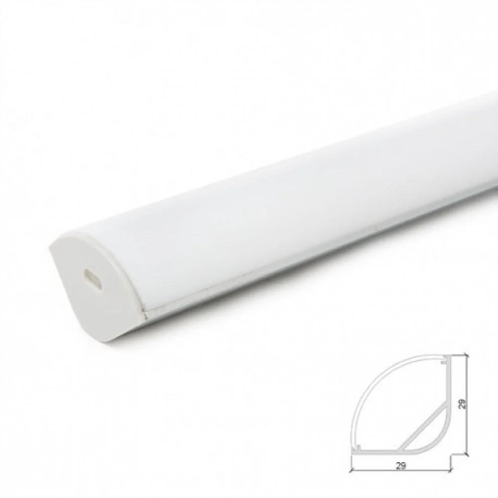 Profil Aluminium Pour Bande LED Diffuseur laiteux LLE-ALP016R-O x 2M