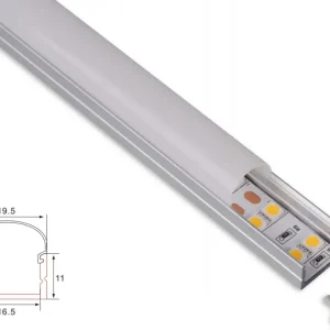 Profil | Construction | 1 mètre | Droit | Aluminium | 16,5x11 | Bande LED COB