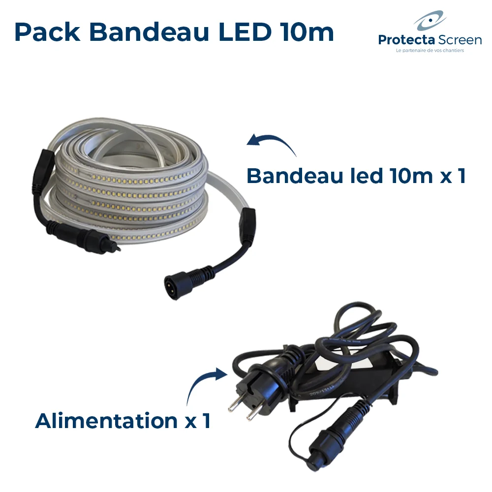 Bandeau LED 10 m + Alimentation Protecta Screen