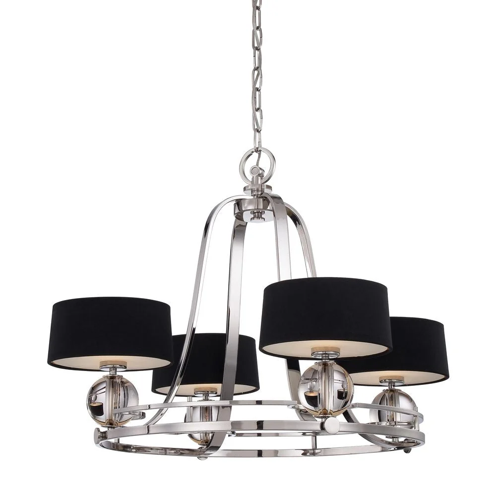 Lustre Quoizel Uptown Gotham 4L en métal G9, diamètre 77 cm