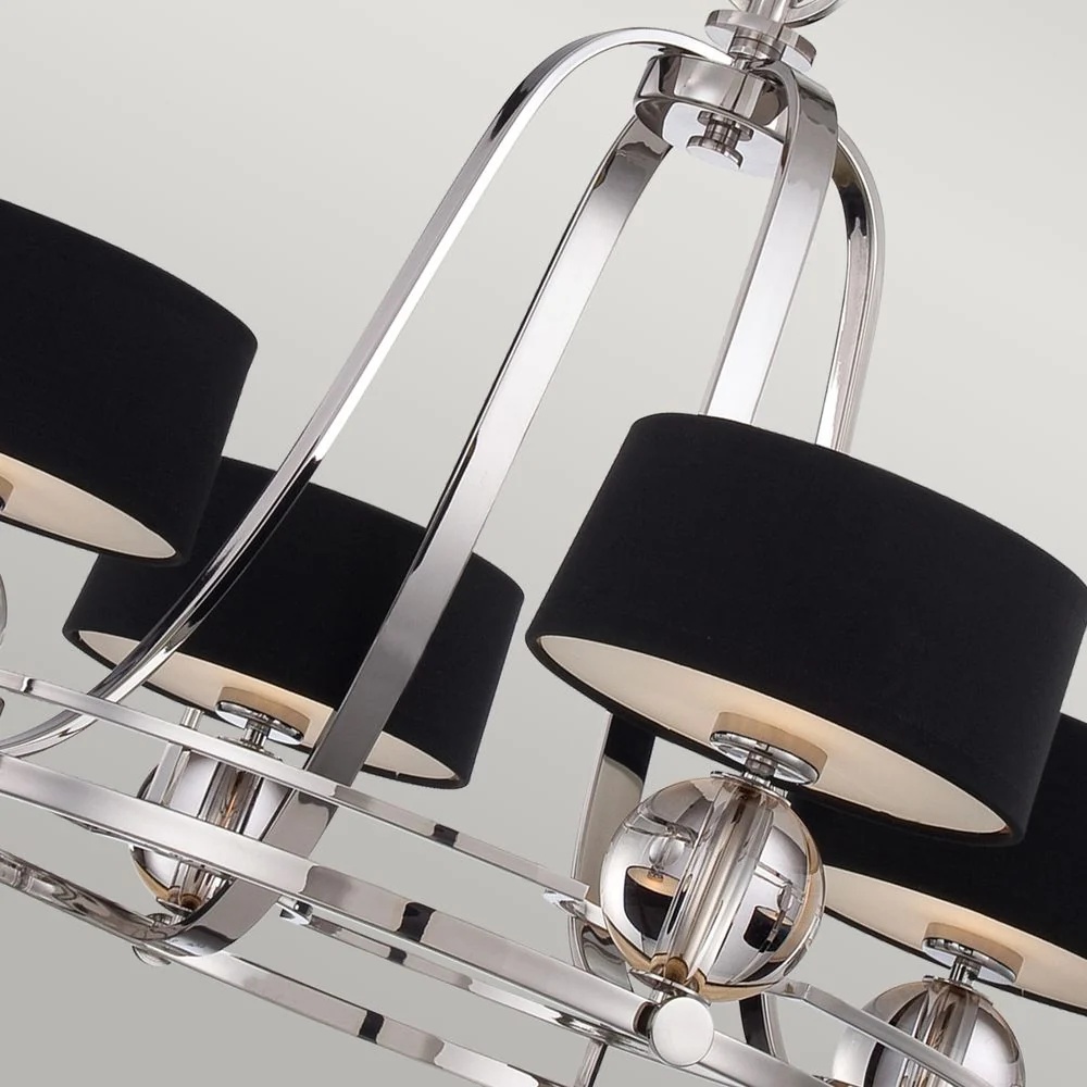 Lustre Quoizel Uptown Gotham 4L en métal G9, diamètre 77 cm