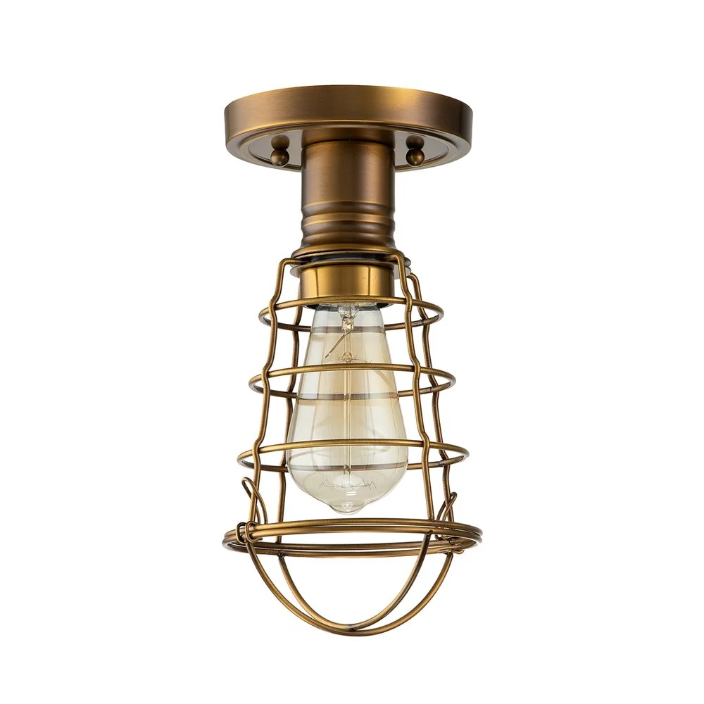 Plafonnier Quoizel Mixon 1L en acier, douille E27, hauteur 27 cm