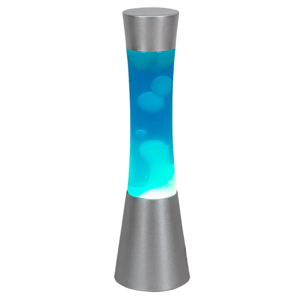 Lavalamp Gy6.35 20W, 39,5 cm bleu argenté - lampe décorative Rabalux