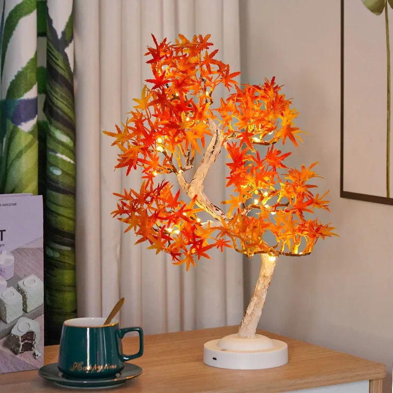 ÉrableLumi - Lampe LED Arbre Feuilles d’Érable Décorative