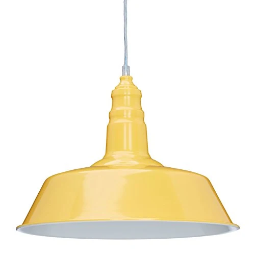 Relaxdays Suspension luminaire abat-jour en métal avec couleur tendance HxlxP: 116 x 36 x 36 cm lampe style industriel hau...