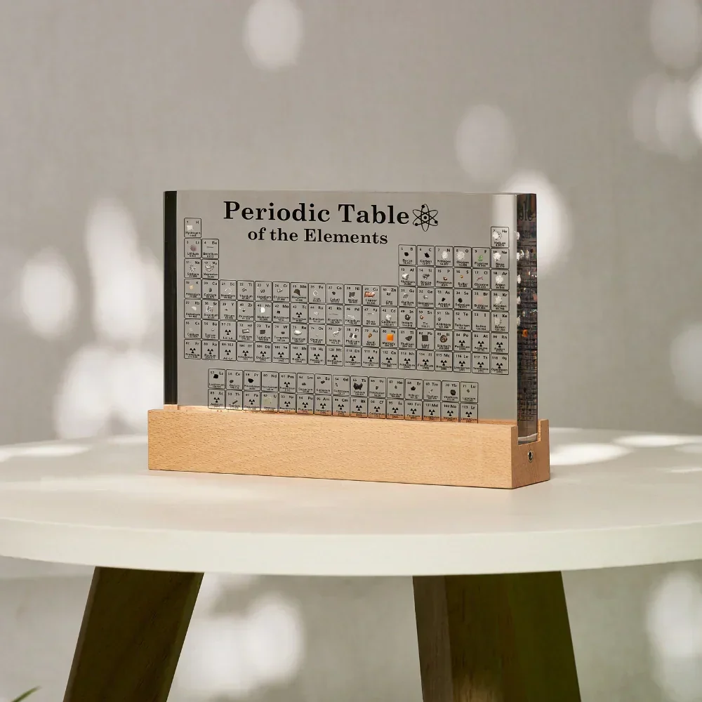 Lampe de bureau en acrylique et bois, lampe d'affichage scientifique RetrosNJerseys