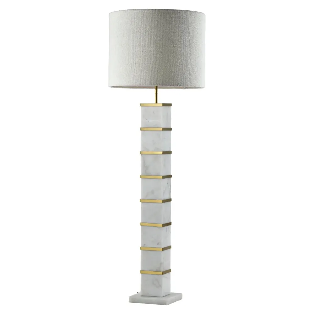 Richmond Interiors Lampe sur pied en marbre Celinae avec abat-jour
