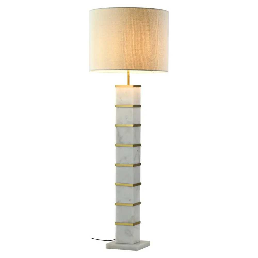 Richmond Interiors Lampe sur pied en marbre Celinae avec abat-jour