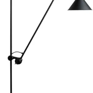 Rizozy Créativité minimaliste en métal noir, applique murale nordique rétro industrielle à bras long réglable avec interru...