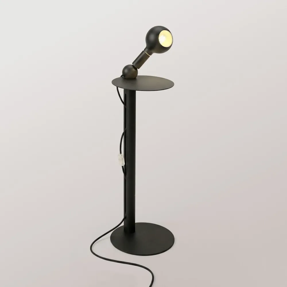 Rocco - Lampe sur pied avec ampoule Camo - Noir